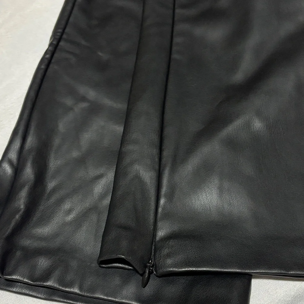 Zara Black Leather Look Trousers